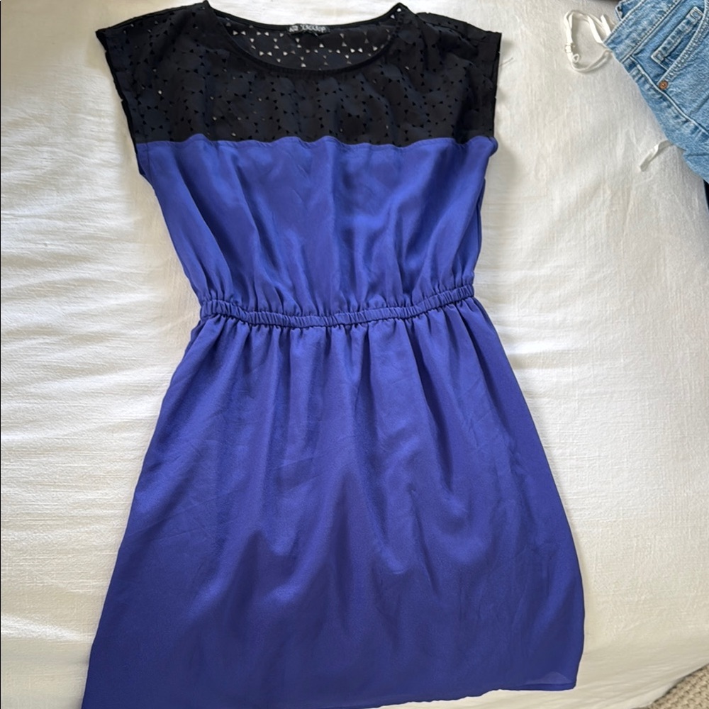 BeBop Blue Sleeveless Mini Sundress
